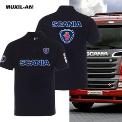 Neue Sommer vielseitige LKW schwere LKW Scanias kurz ärmel ige T-Shirt Polos hirt für Männer und Frauen mit Revers halben Ärmeln