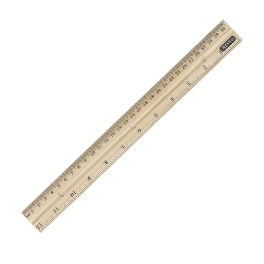

Wooden Ruler Single Metal Edge Drafting Ruler for Measuring, Drawing Crafting, Wooden Straight Edge Ruler for School Office, 12