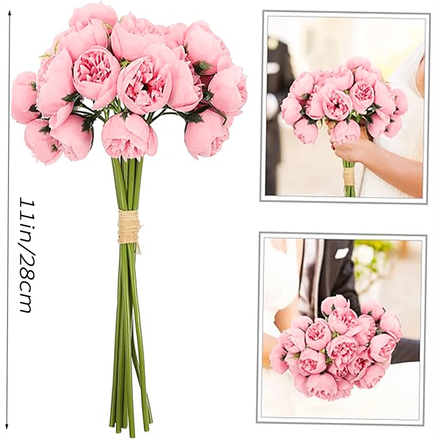 Small Tea Rose Artificial Mini Bouquet 1 Bouquet Bridesmaid Romantic Wedding Retro Flowers 7pcs Fake Flowers Decoration Center