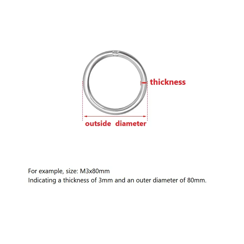 304 Stainless Steel O Ring 15/20/30/40/50/60/70/80/90/100/120-500mm Outer Diameter 3/4mm Thickness Strapping Welded Round Rings