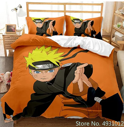

Hot N-Naruto Whirlpool Nine Tailed Fox Bedding Set Pillowcase Anime Bedclothes 3D Printed Kids Adult Boys Quilt Duvet Cover Gift
