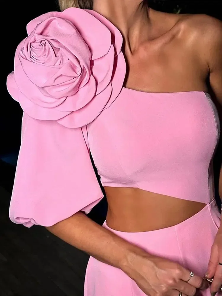 Vrouwen bloemen off-shoulder bladerdeeg mouw mini-jurk elegant uitgehold backless vestidos mode vakantie avondfeest club gewaad