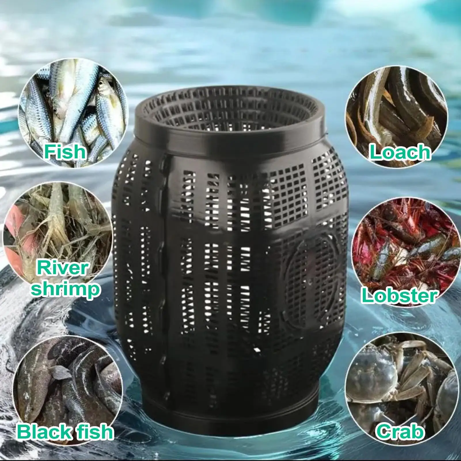 Portable Fishing Bait Trap Eel Loach Trap Fishing Pot Lightweight Fish Net Cage Bait Trap Crab Cage For Shrimp Crayfish Lobster view 4