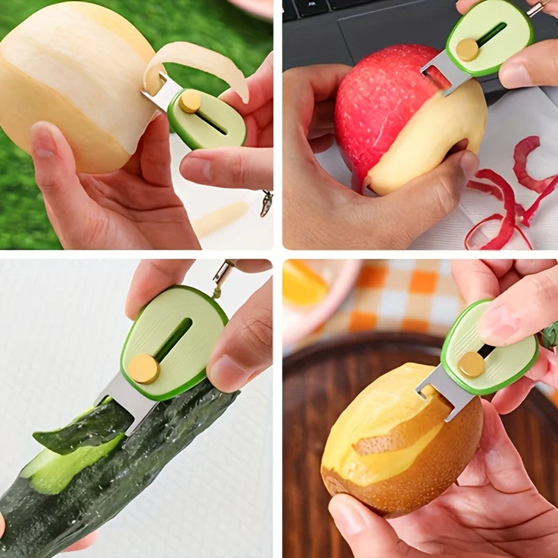 Two portable wrist accessories, capable of peeling the skin, suitable for use during travel, camping, hiking and at home.