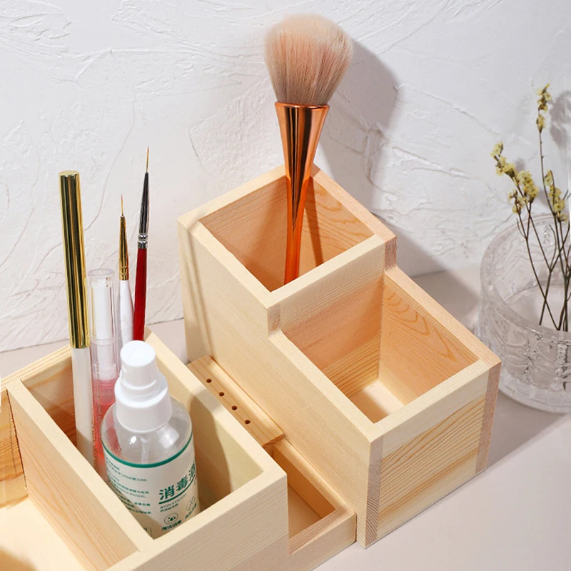 Nail Drill Machine Bits Wooden Holder, Durable for Nail Training Nail Art Accessories DIY Manicure Tools Box Display Box