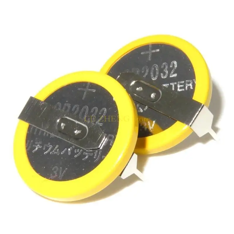E56B 25/50pcs 세트 탭 CR2032 솔더 탭이있는 배터리 3V 리튬 배터리 CR2032 코인 셀 리튬 배터리 시계 장난감.