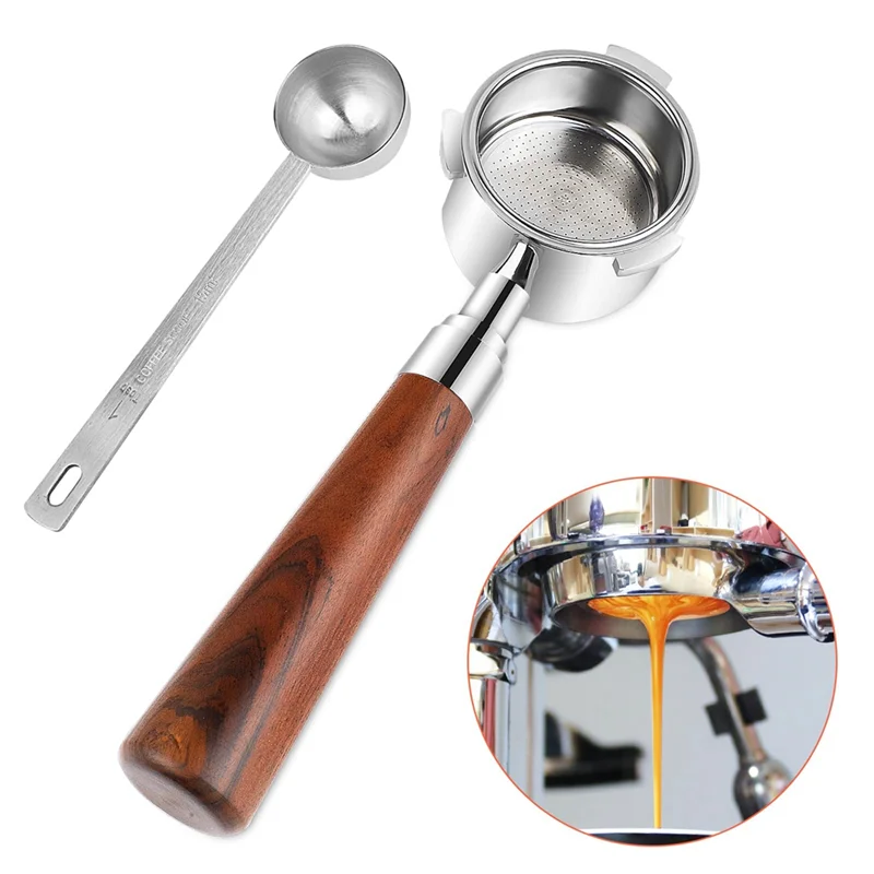 A58E-бездонный фильтр 51 мм, держатель бездонного фильтра для кофе для кофемашины, держатель нижнего фильтра для кофе с ложкой