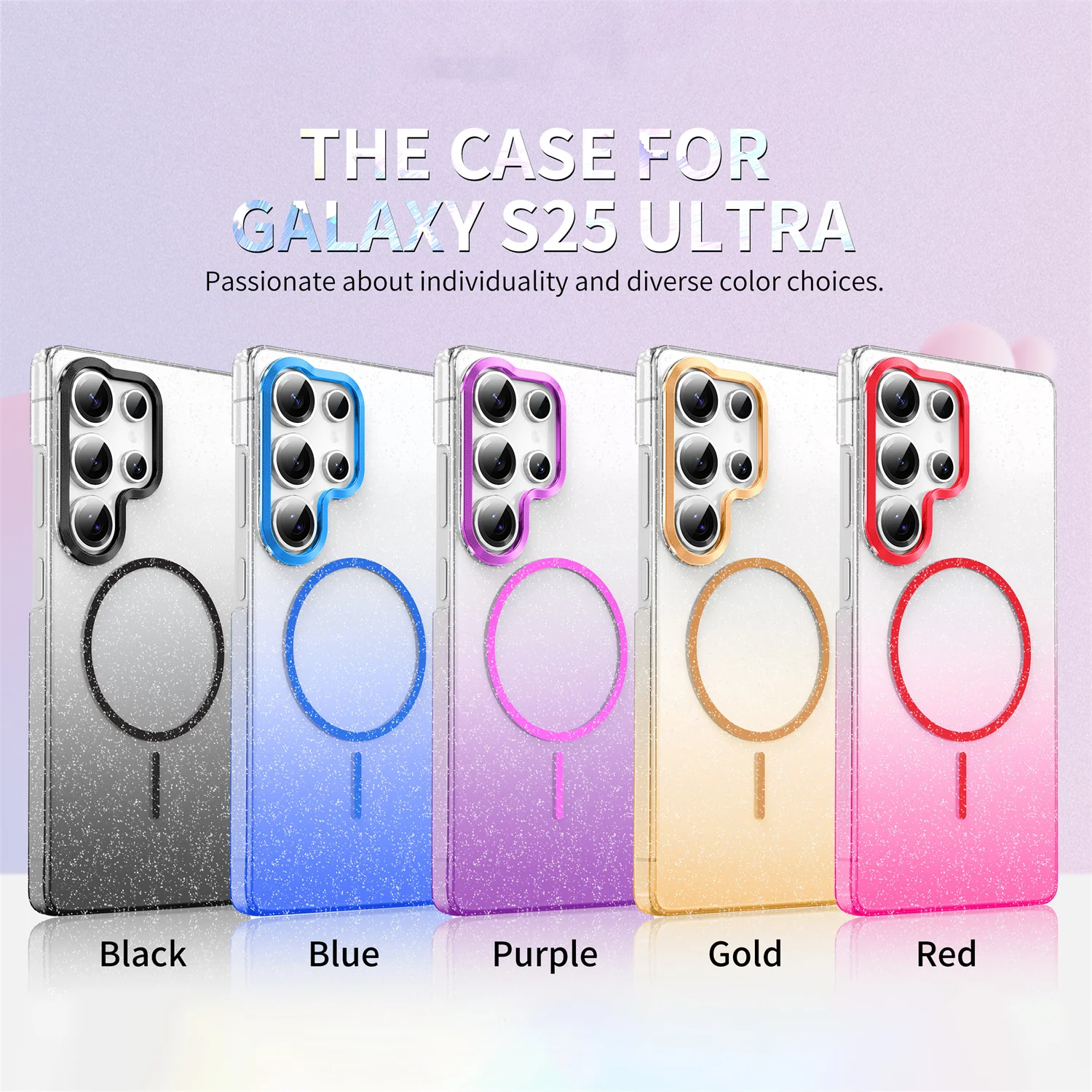 Magsafe Shiny Magnetic Wireless Charge Farbe Hülle für Samsung Galaxy S25 S24 S23 S22 Ultra Plus FE ForA32 A35 A52 A55 A15 A25