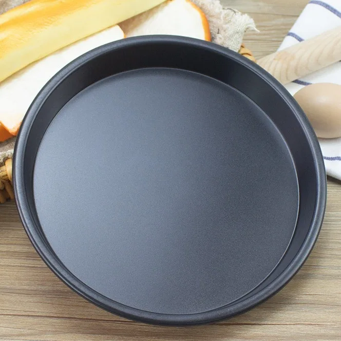 

4Pcs Round Nonstick Carbon Steel Pizza Pan Crisper Tray Oven Baking Pizza Cookies Bread Tools 9 Inches Crisper Pan
