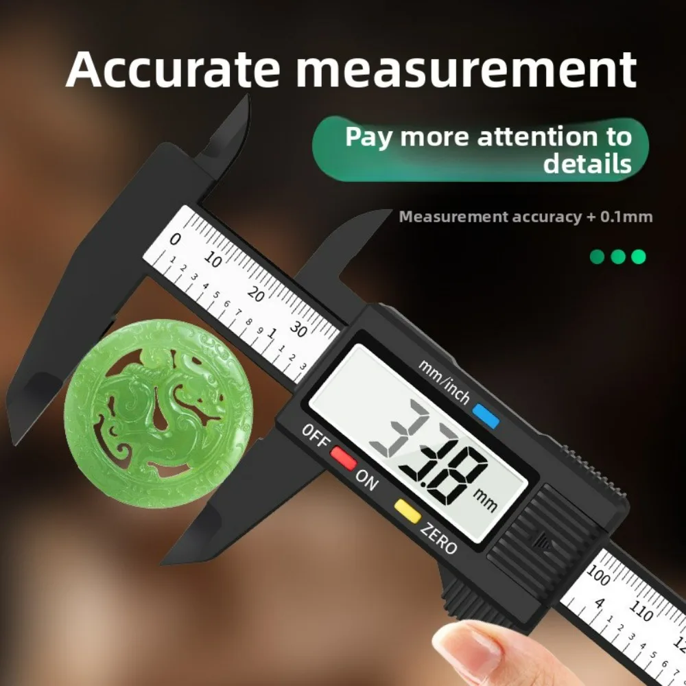 Plastic Digital Electronic Vernier Caliper (0-150/100mm) with Carbon Fiber Components for Jewelry & Antique Craft Measuring