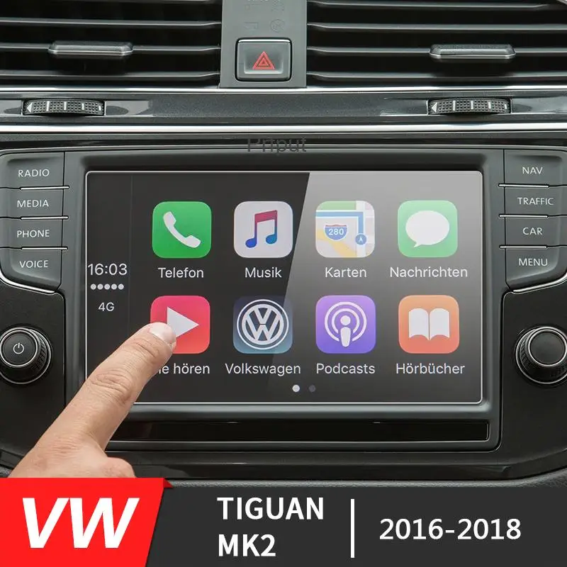 Tempered Glass Steel Protective Film For Volkswagen VW Tiguan MK2 Car Navigation GPS Screen  2016 2017 2018 2019 2020 Accessorie