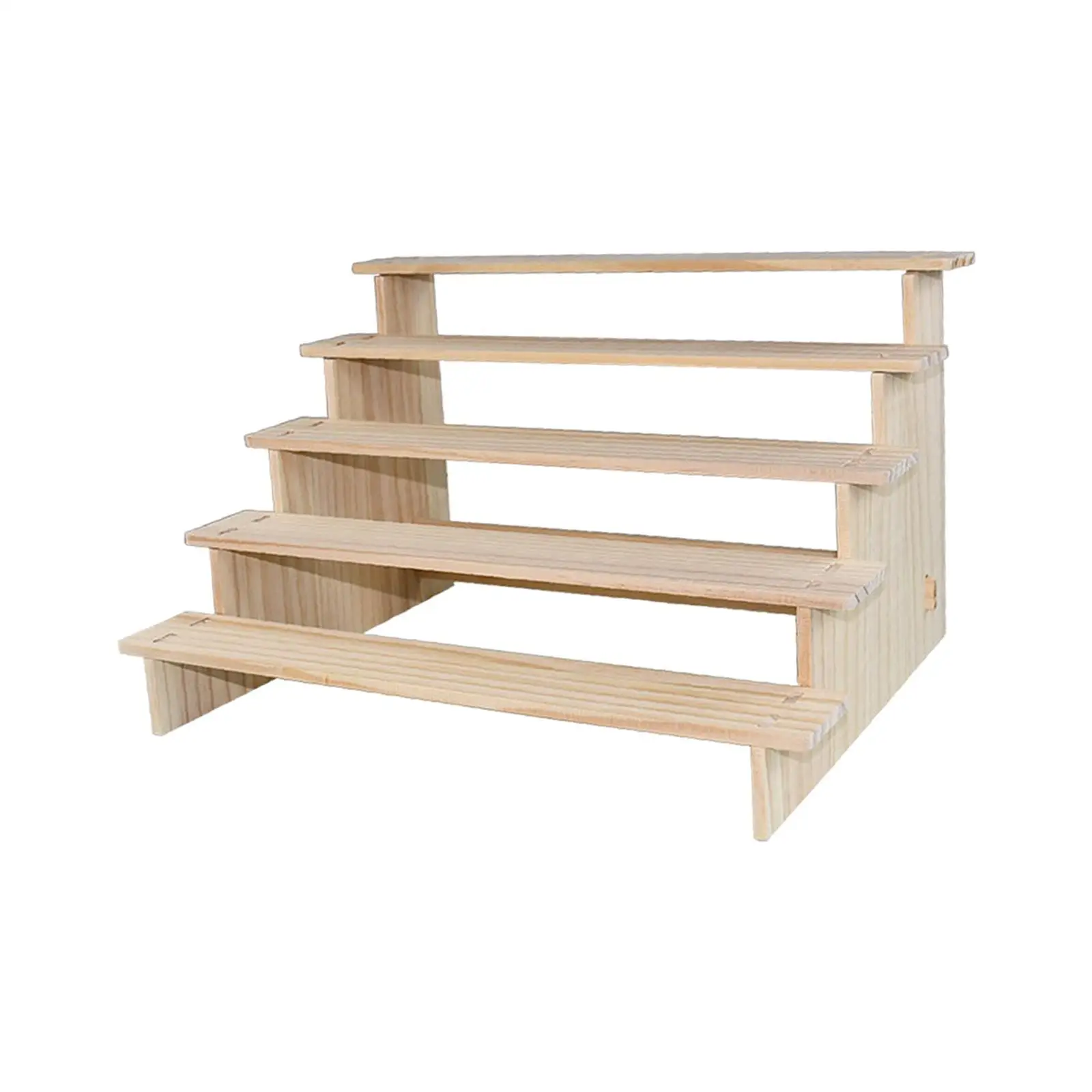 Showcase Fixtures Multilayer Reveal Frame Rectangle Wooden Display Riser Shelf for Candy Dessert Jewelry Buffets Cupcake
