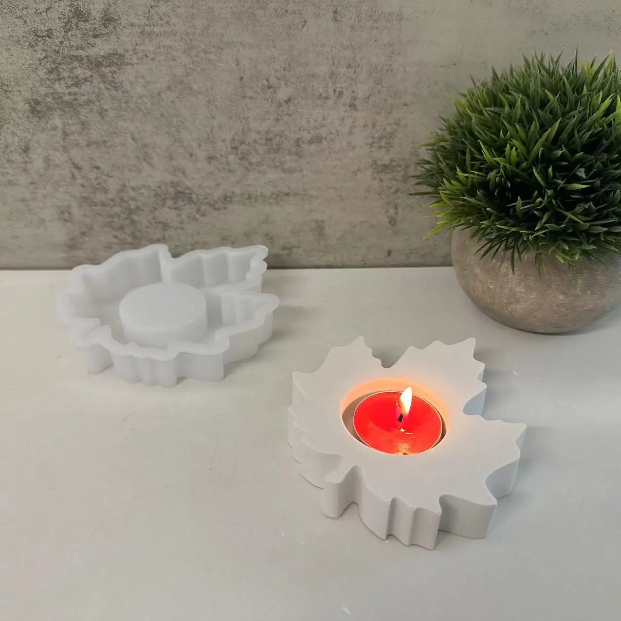 Maple Leaf Candle Holder Silicone Mold Leaf Candle Holder Tea Light Plaster Drip Moulds