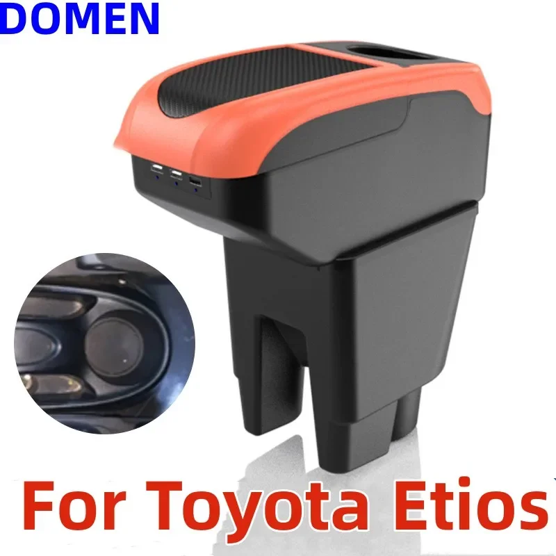 

For Toyota Etios Armrest Box For Toyota Etios Car Armrest box Interior parts Storage box with USB cup holder Car Accessories