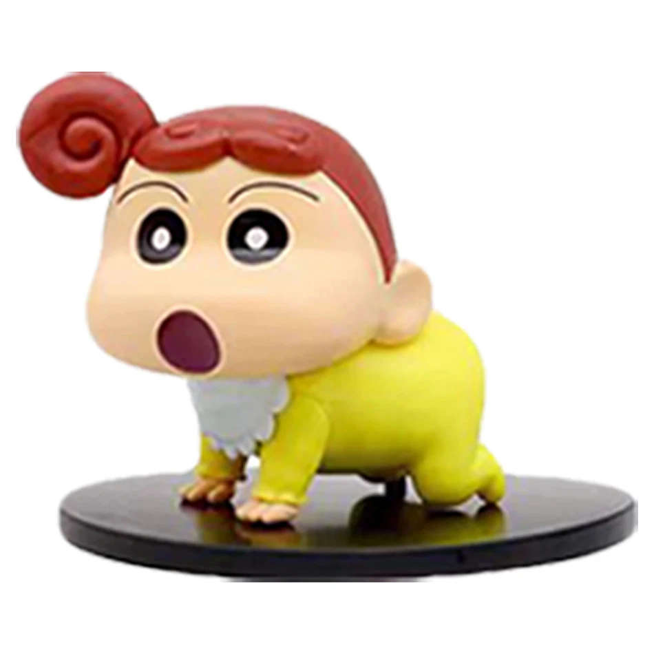 8 pçs lápis shin-chan engraçado kasukabe força de defesa figura modelo nohara shinnosuke himawari dos desenhos animados ornamentos de mesa brinquedos presentes