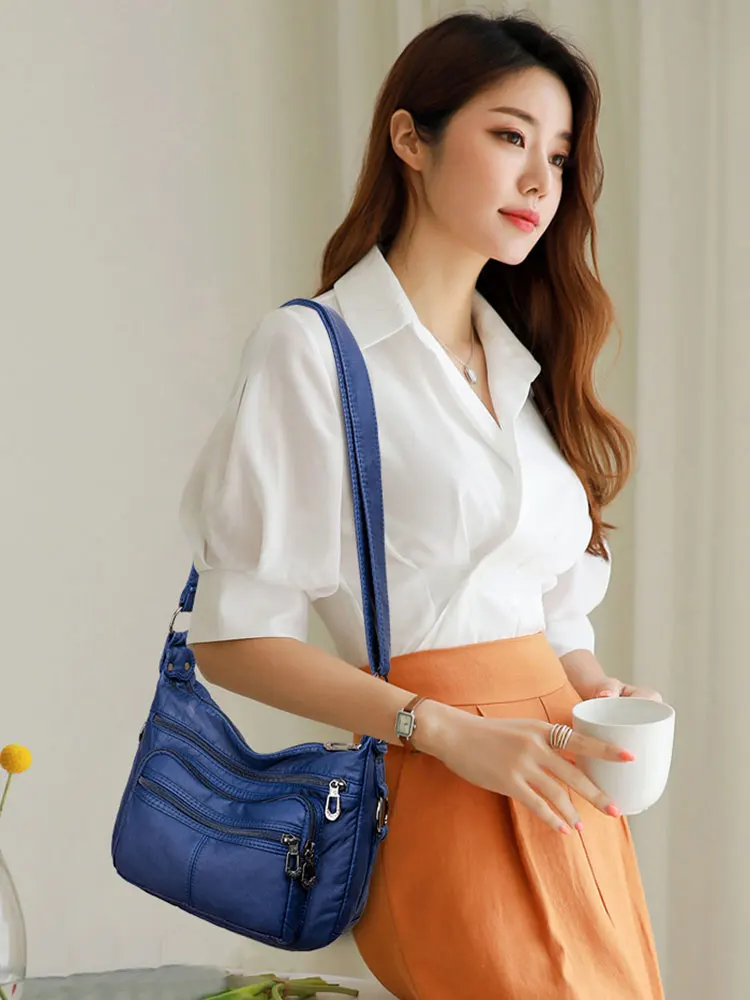 Torebki damskie 2023 New Fashion torebka w średnim wieku multi-pocket praktyczny Messenger torebka Vintage na ramię Hobos Trend Crossbody Pack — zdjęcie 2