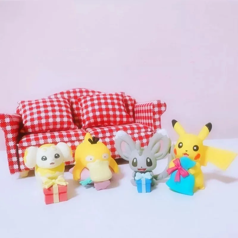tomy-オリジナル-4-個ガシャポンポケットモンスター-minnade-プレゼントマスコットコダックおもちゃ子供用ギフトコレクションモデル装飾品