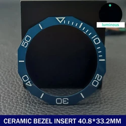 40.8*33.2mm substitute bezel sloping Prismatic ceramic Watch Insert Ring celebrities Watch Accessories