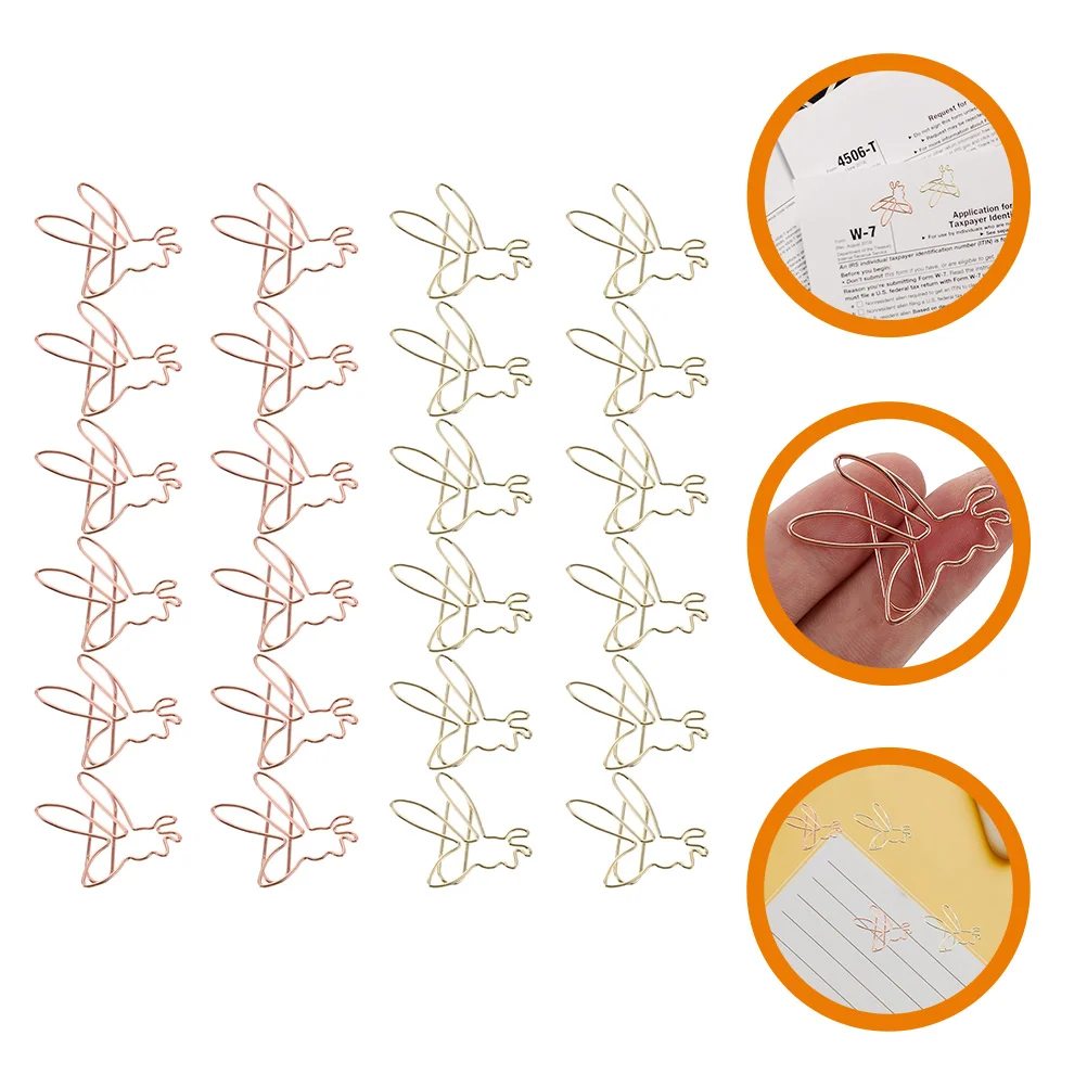 24 Stück Büroklammern für Akten und Dokumente, Bienenform, Büroklammern aus Metall, kleine Büroklammern, Aktenklammern