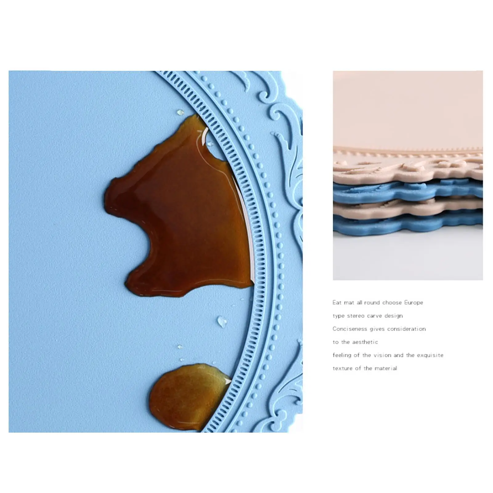 Silicone Place Mats Table Decorative Stain Resistant Mats Coaster Drying Mat for Home Dining Table Hotel Bowl Teapot