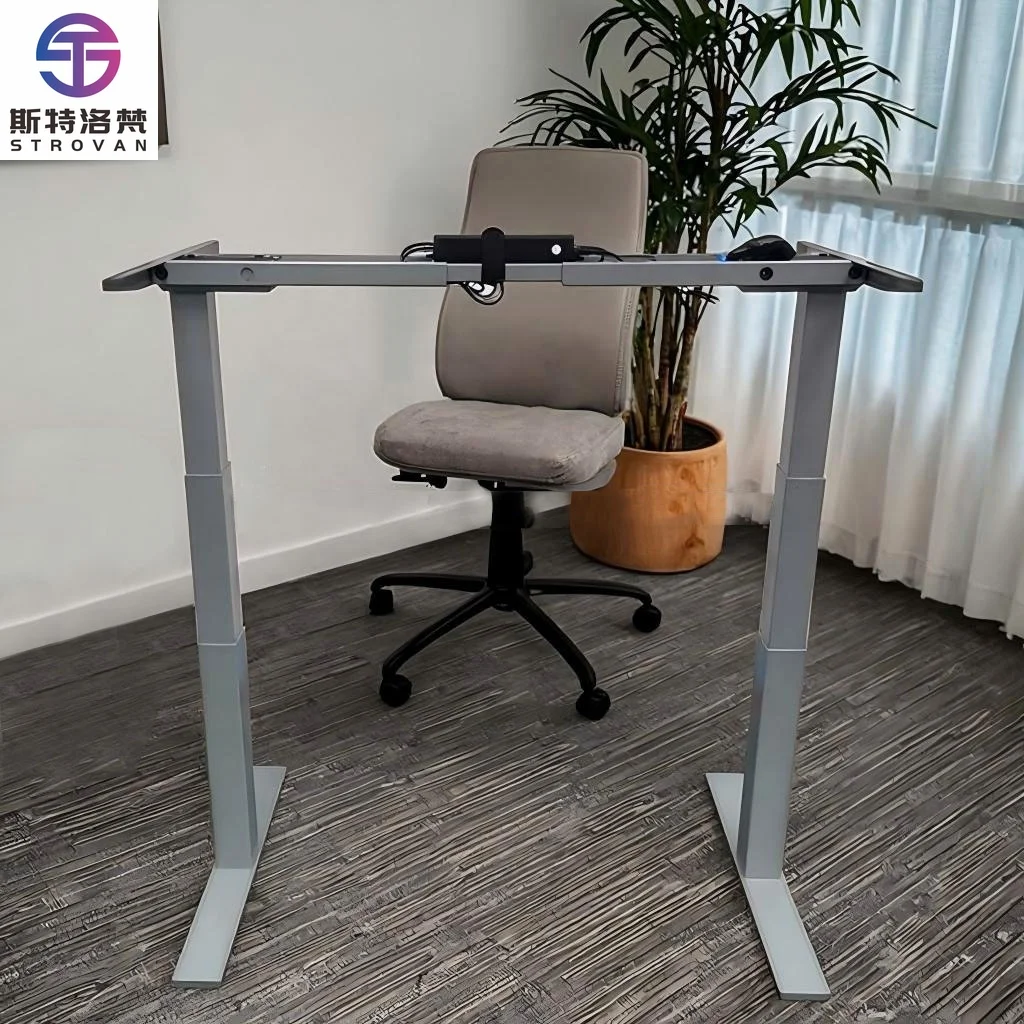 Modern Ergonomic Automatic Twin-Motor 3-Segment Long-Stroke Electric Adjustable Height Iron Desk 4-Position Memory
