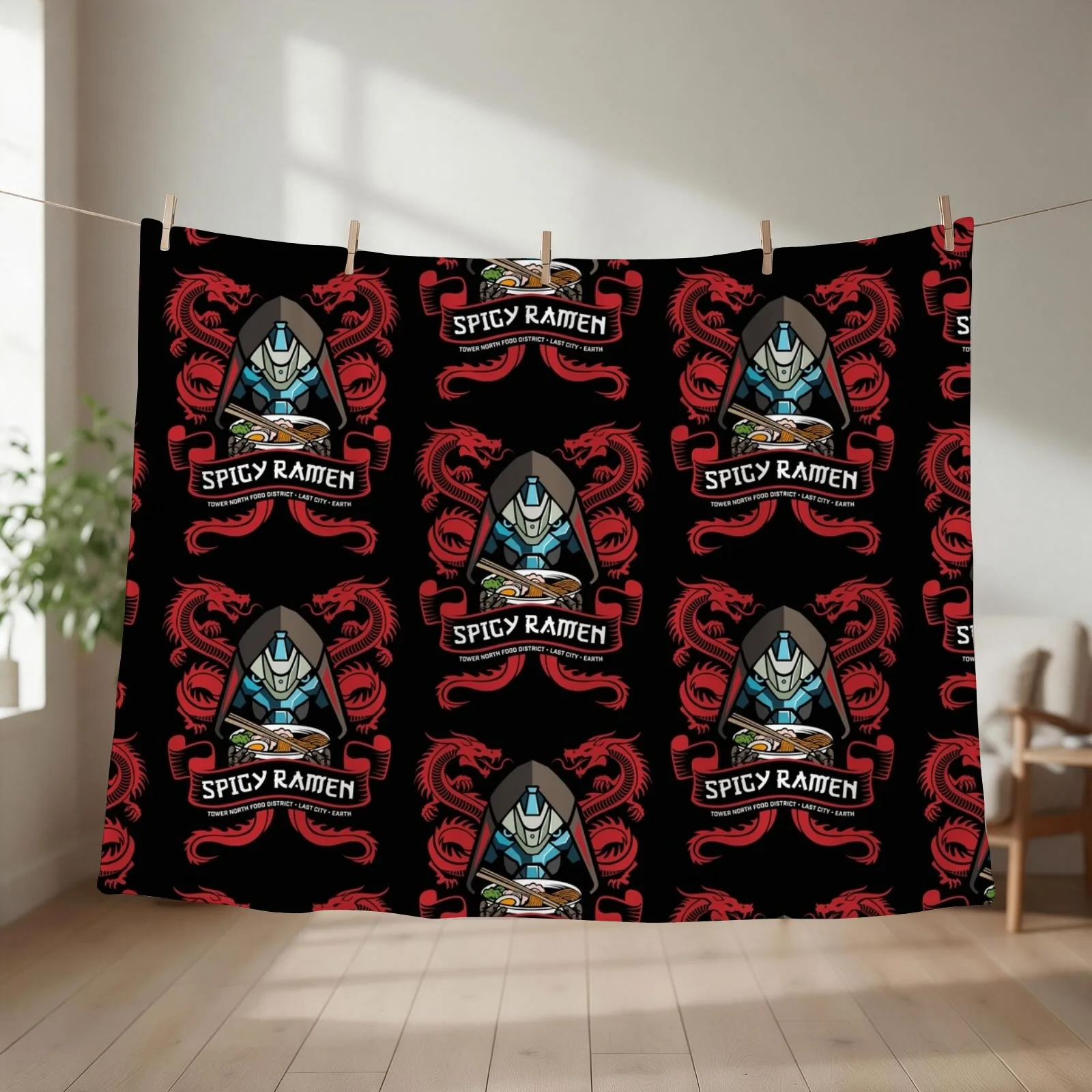 Ramen Shop Throw Blanket couch cozy soft plush fuzzy picnic outdoor blanket