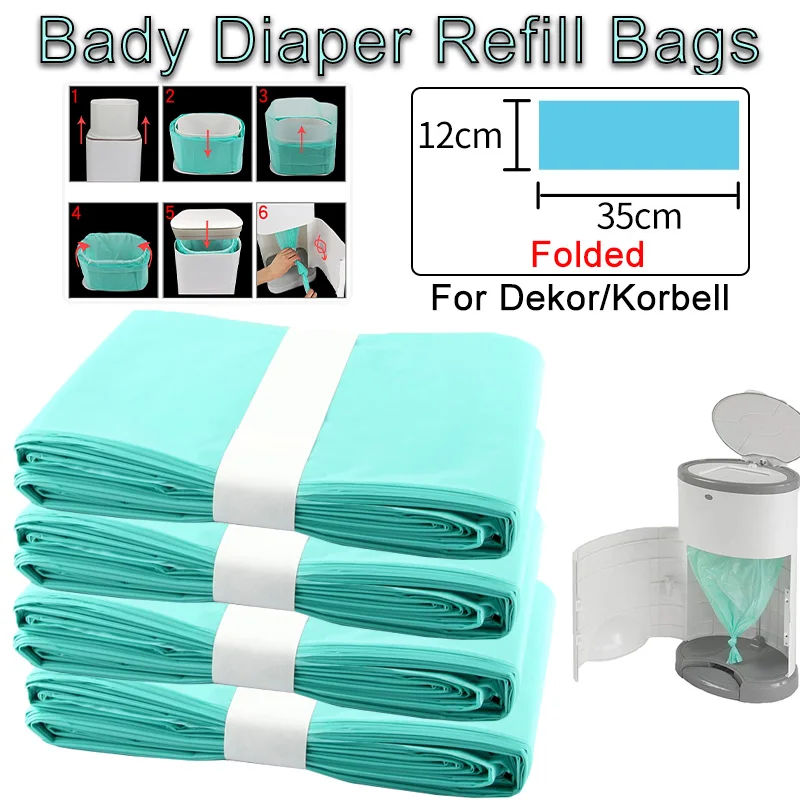 1/4pcs Bady Diaper Refill Bags For Dekor Classic Diaper Pails And 16L Trash Bucket Replacement Liners Garbage Bag For Korbell