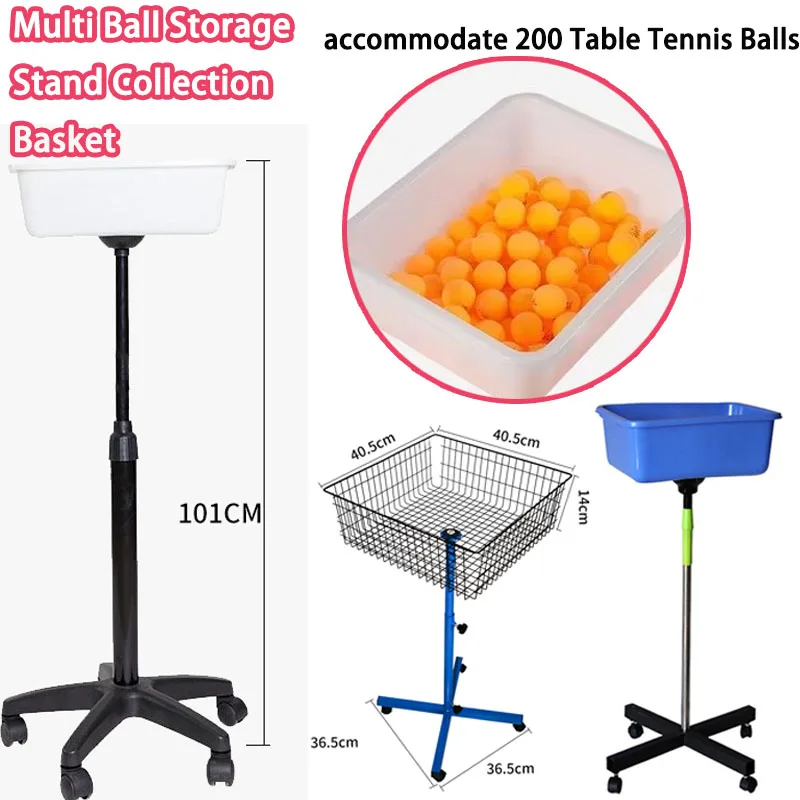 

Корзина для сбора мячей для настольного тенниса с несколькими мячами, вместимость 200, подвижная высота, регулируемые мячи для пинг-понга, аксессуары для поездов
