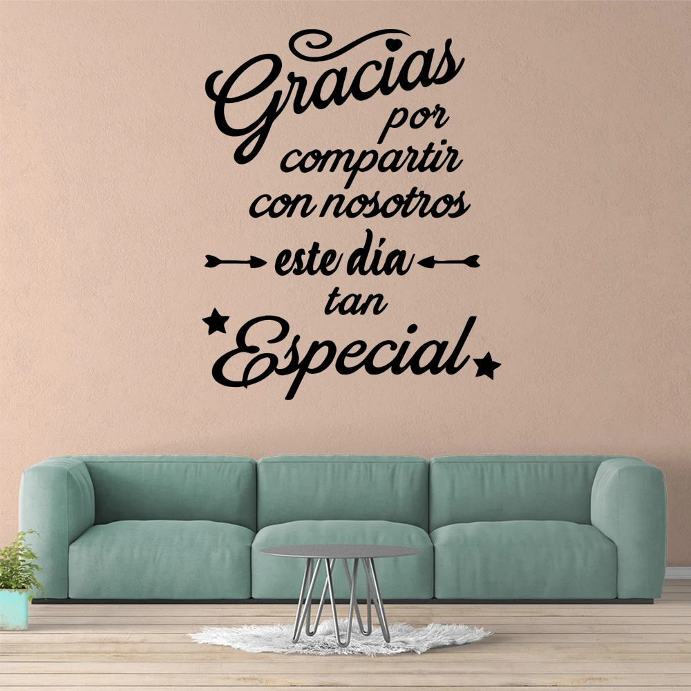 1 pc Spanish phrase Wallsticker Vinyl Wall Sticker Home Decor Stickers for kids room Background Wall Art Decal Drop Shipping