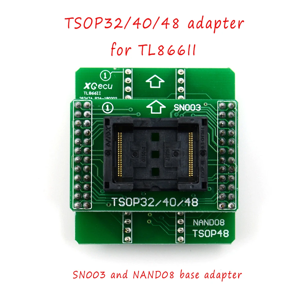 100% Original NAND08 TSOP32/40/48 Adapter for XGECU TL866II Plus Programmer tl866 nand flash chips TSOP48 adapter socket