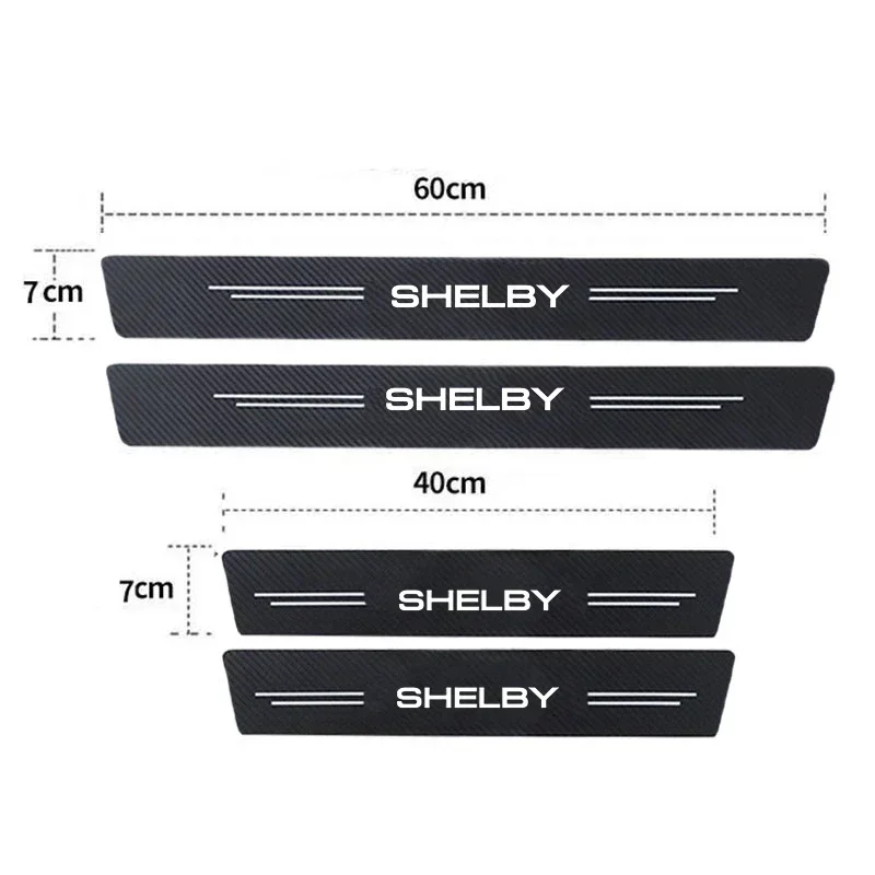 Luminous Car Door Sill Protector Rear Trunk Bumper Threshold Stickers For Shelby Badge Focus F150 Fusion Escape Accessories