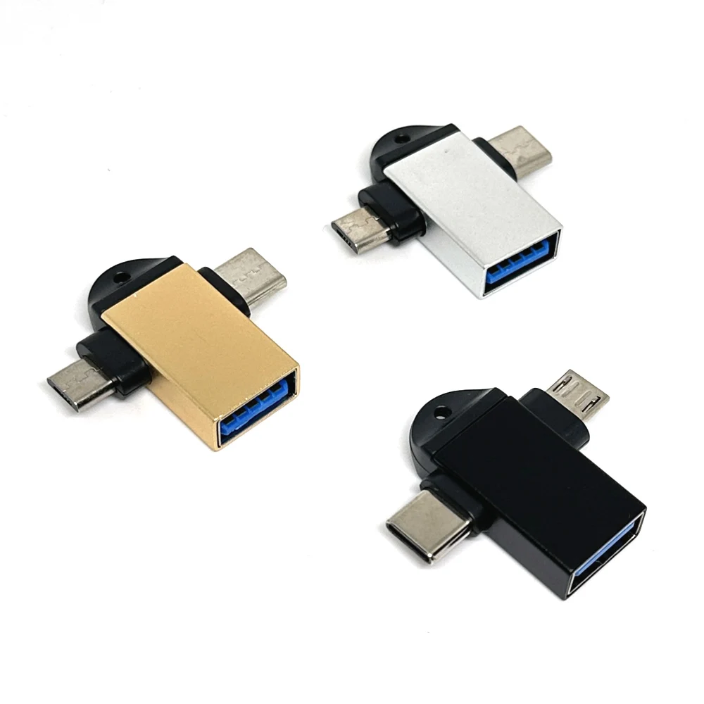 OTG Adapter Cable Lighting 2 In 1 Type C Micro Usb To Usb 3.0 Converter Android Data Transfer Adapter Type C Otg Connector