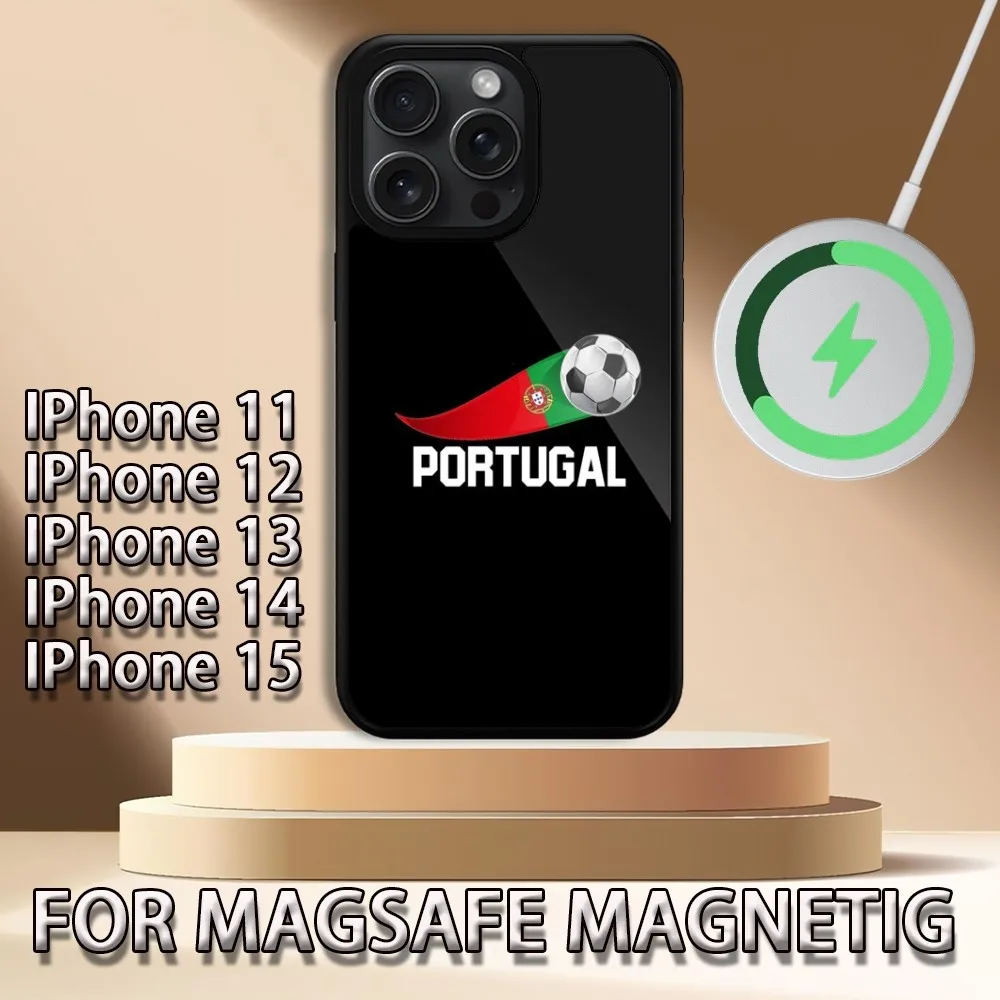 Portugal Flag  Phone Case For iPhone 15 14 13 12 11 Pro Max Plus Magsafe Magnetic Wireless Charging Cover