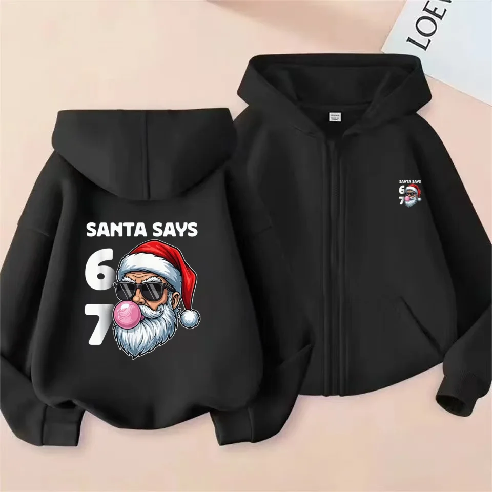 

Cute 67 Kids Zipper Hoodie Soft Warm Sweatshirt Boys Girls Autumn Winter School & Daily Casual Wear Fashion Outerwear