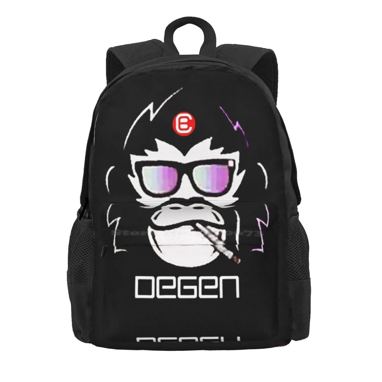 Degen Ape With Sunglasses Hot Sale Schoolbag Backpack Fashion Bags Cryptobanter Cryptocurrency Trading Investing Degen Bitcoin