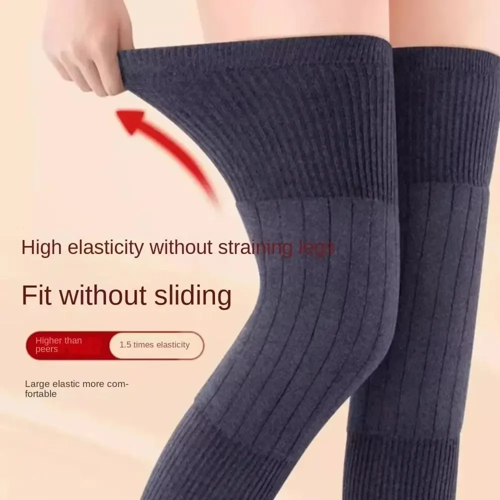 1 par de rodilleras cálidas de invierno para mujeres, hombres y personas mayores, rodillera para artritis de piernas frías, rodillera para correr, Protector de rodilla ajustable