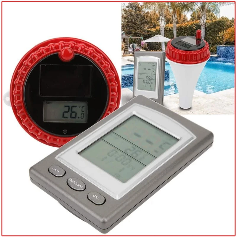 

Беспроводной термометр на солнечной батарее, уличный цифровой водостойкий измеритель температуры для бассейна, пруда, с ЖК-дисплеем