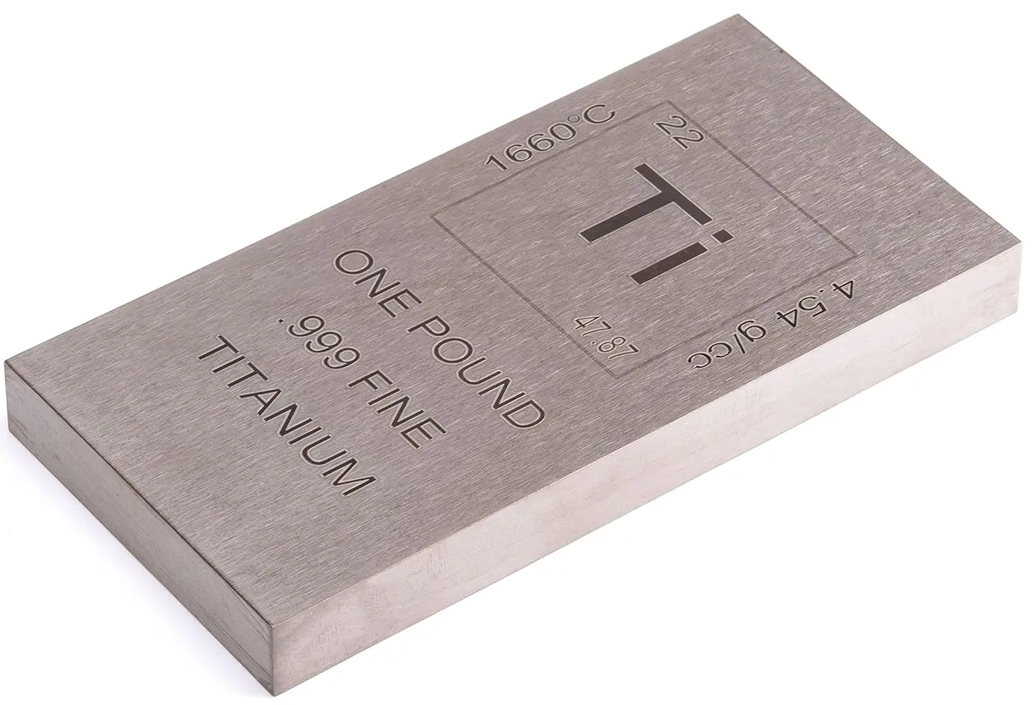 

Titanium Bar - 1lb Laser Engraved .999 Pure Titanium Bullion Bar or Customized Chemistry Element Design by QCTI