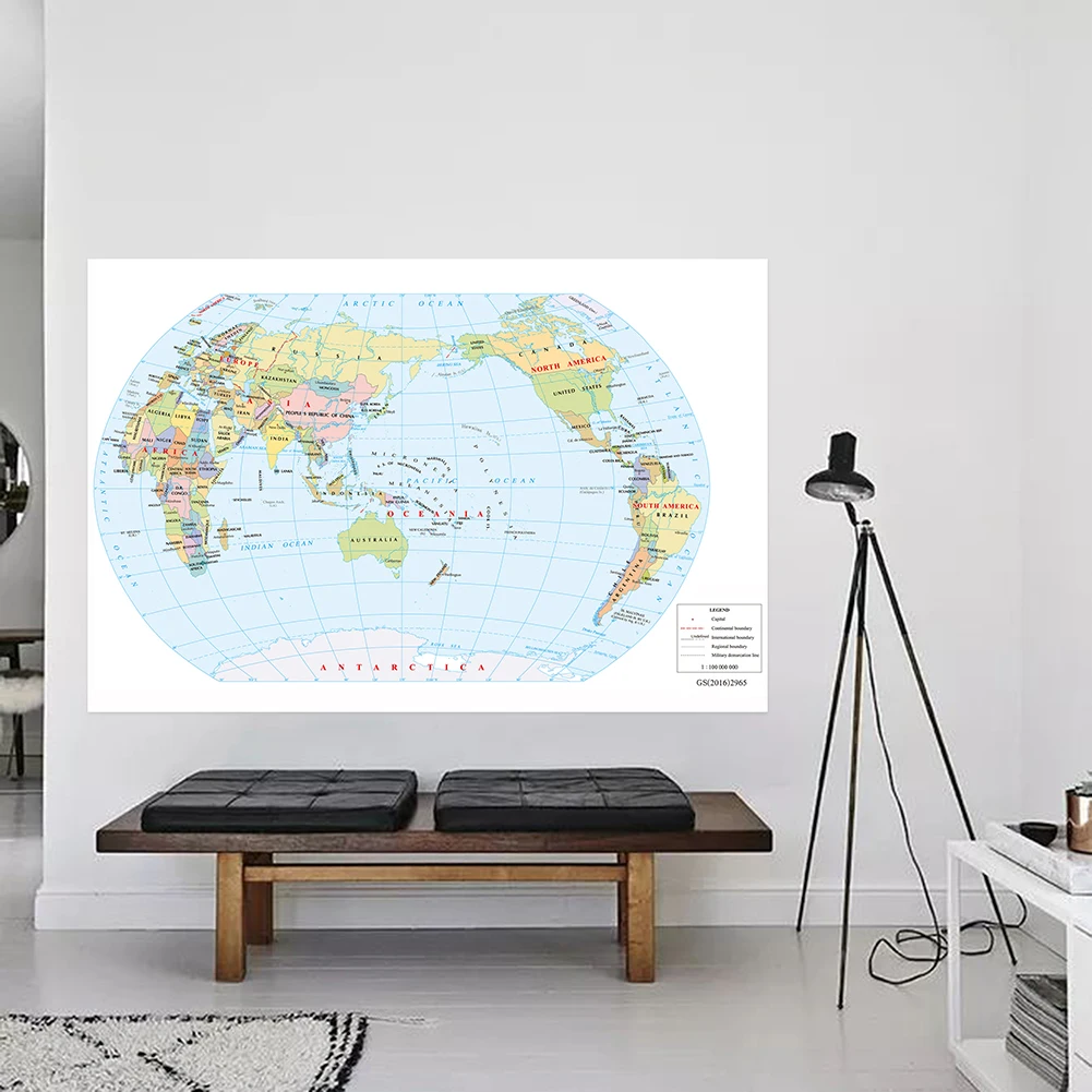 The World Map Decorative Hanging Picture Art Poster Wall Unframed Prints Non-woven Vinly Painting Living Room Home 150*100cm