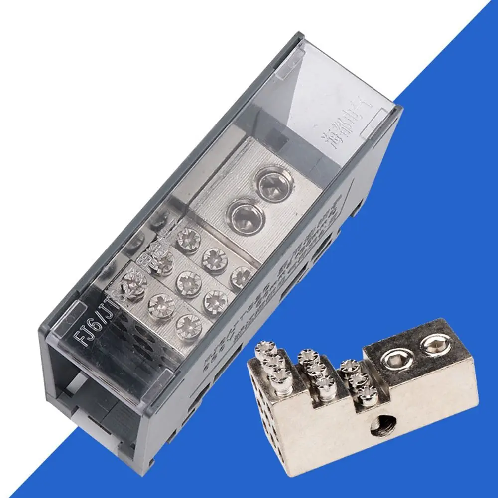 One in Multiple out Din Rail Terminal Block 150A Universal Distribution Box Wire Connector ABS/Copper Power Junction Box