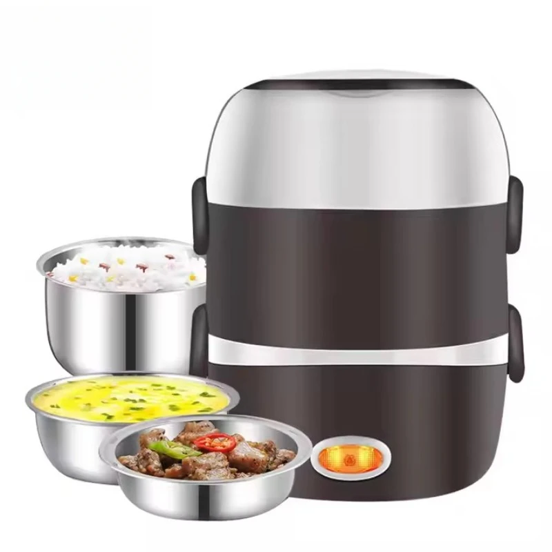 Double layer electric heating cooking food stainless steel cooking electric lunch box