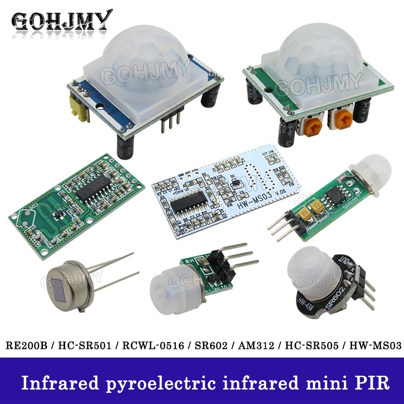 RE200B / HC-SR501 / RCWL-0516 / SR602 / AM312 / HC-SR505 / HW-MS03 Adjusting the infrared pyroelectric infrared mini PIR module