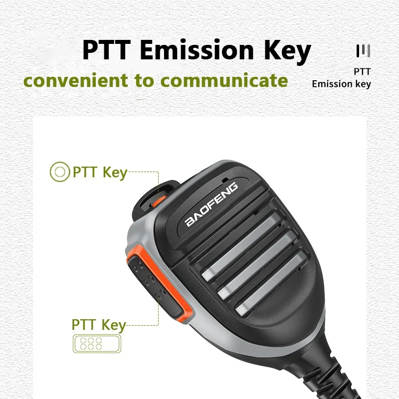 Baofeng 워키토키 스피커 마이크, 방수 PTT 마이크, UV5R UV-16 프로 UV-13 플러스, 양방향 라디오, QuanSheng UV-K5(8) UV-K6