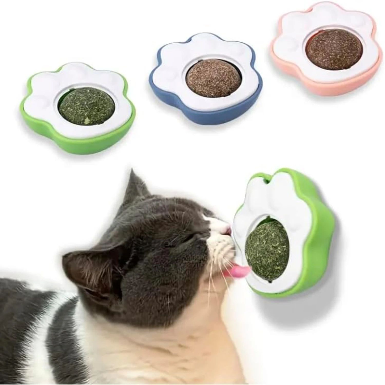 Nourishing and Delicious Organic Silver Vine and Catnip Chew Balls for Cats - Nutritious 3-Pack for Energizing Playtime - Promot