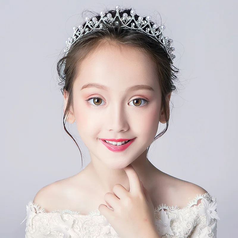 

Girls Kids Hair Jewelry Accessories Fashion Crystal Rhinestone Princess Crown Hair Band Birthday Party Tiaras