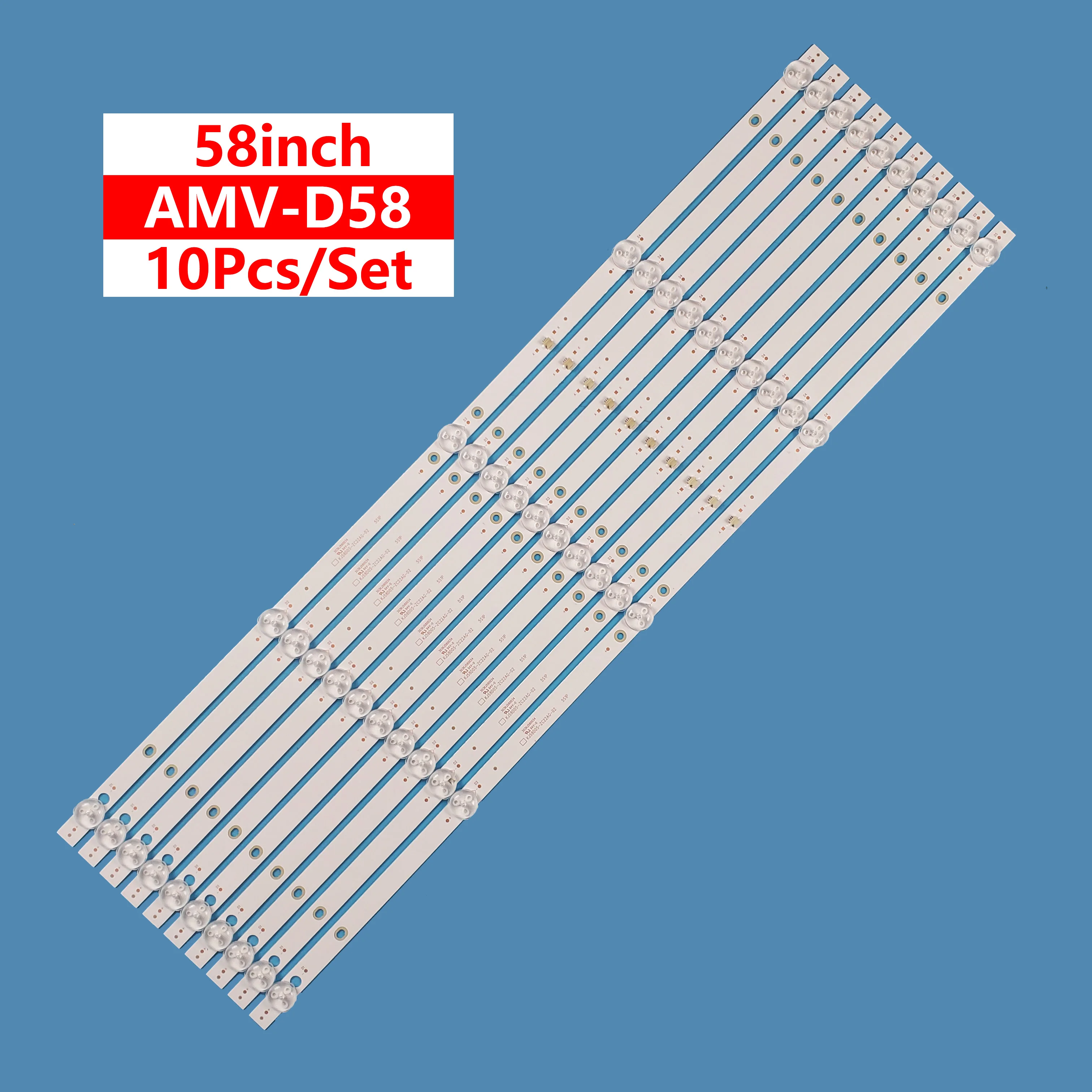 

58inch 10pcs/set LED Backlight strip for CCAMV AMV-D58 KJ58D05-ZC22AG-02 303KJ580035