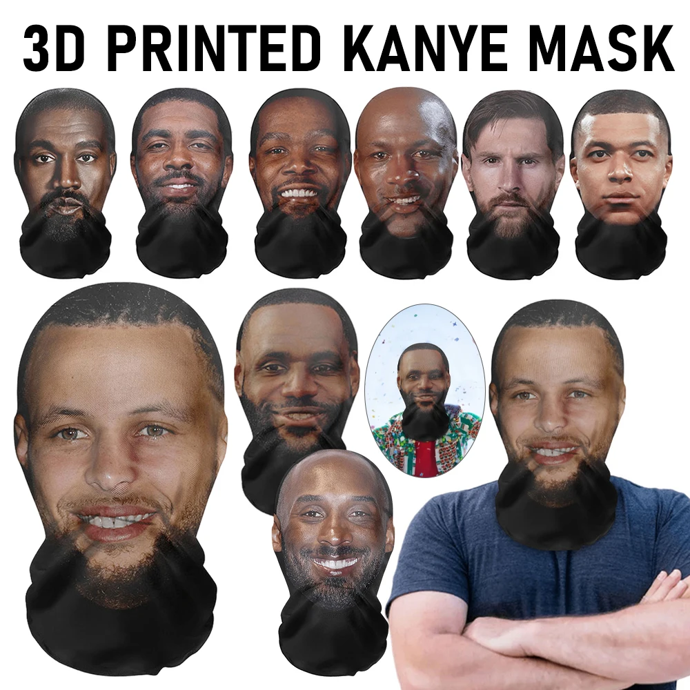 3D Printed Cosplay Celebrity Mask New Unisex Mesh Cosplay Headwear Sunscreen Prevention Realistic Face Mask Hood Hat Party Props