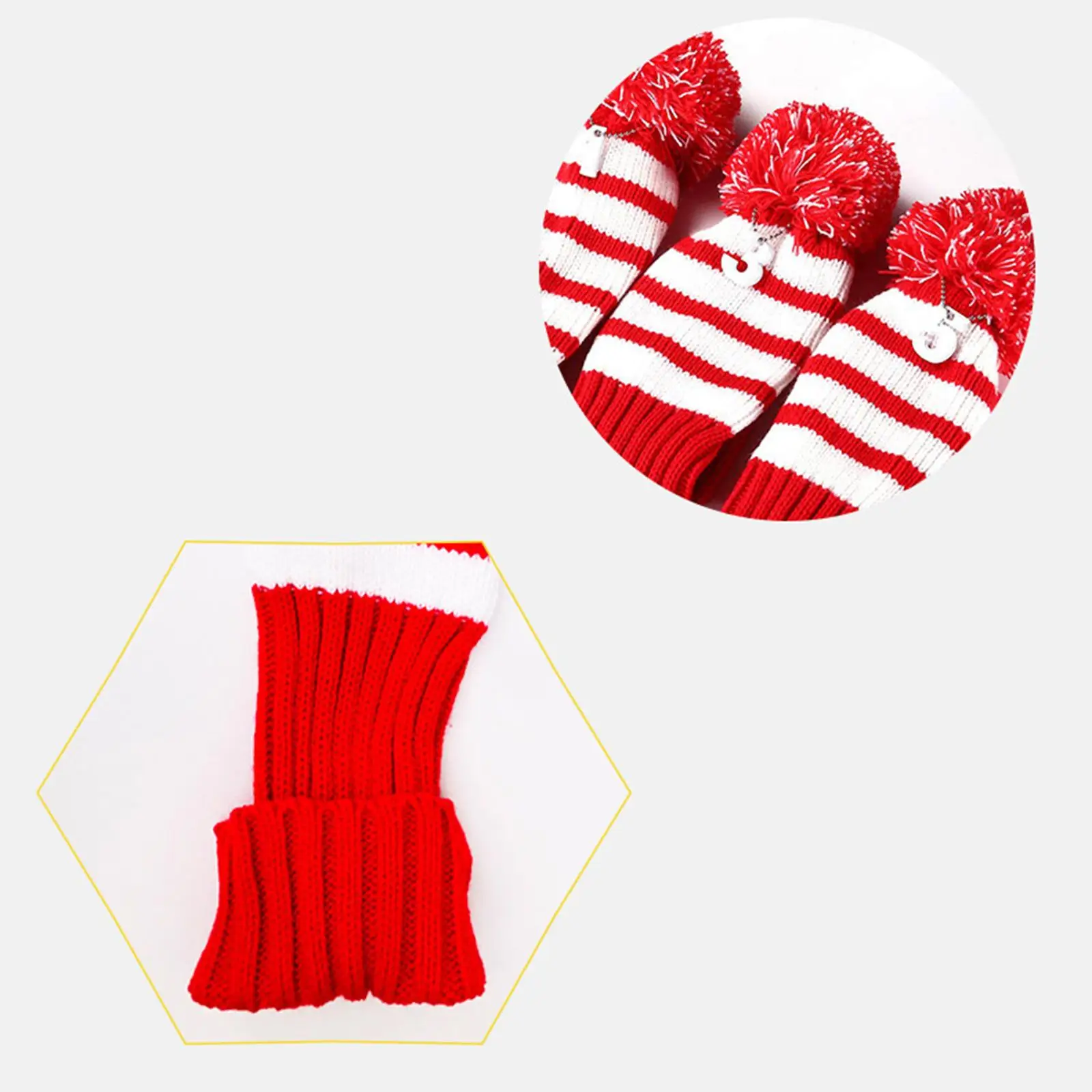 3pcs Knit Golf for Woods and Driver Set Driver with Number Tags