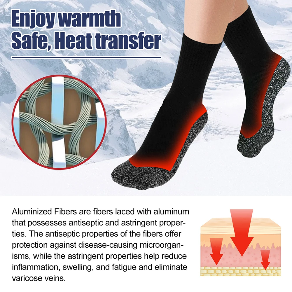 Winter Warm Thermal Socks for Men Women Aluminum Plated Fiber Super Soft Comfort Thicker Socks Insulated Socks for Cold Weather