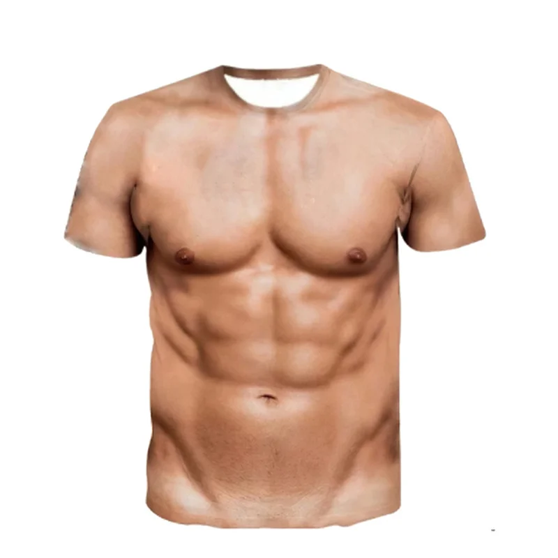 Camisetas musculosas falsas para hombres y mujeres, ropa de calle con estampado 3D, ropa deportiva informal, moda de gran tamaño, Tops